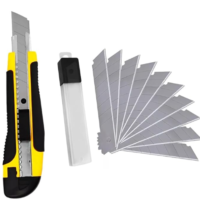 ESTILETE LARGO 18MM EMBORRACHADO COM 10 LAMINAS