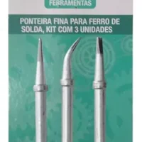 KIT 3 PONTA FINA PARA FERRO DE SOLDA CONICA CURVA FENDA MXT 40W